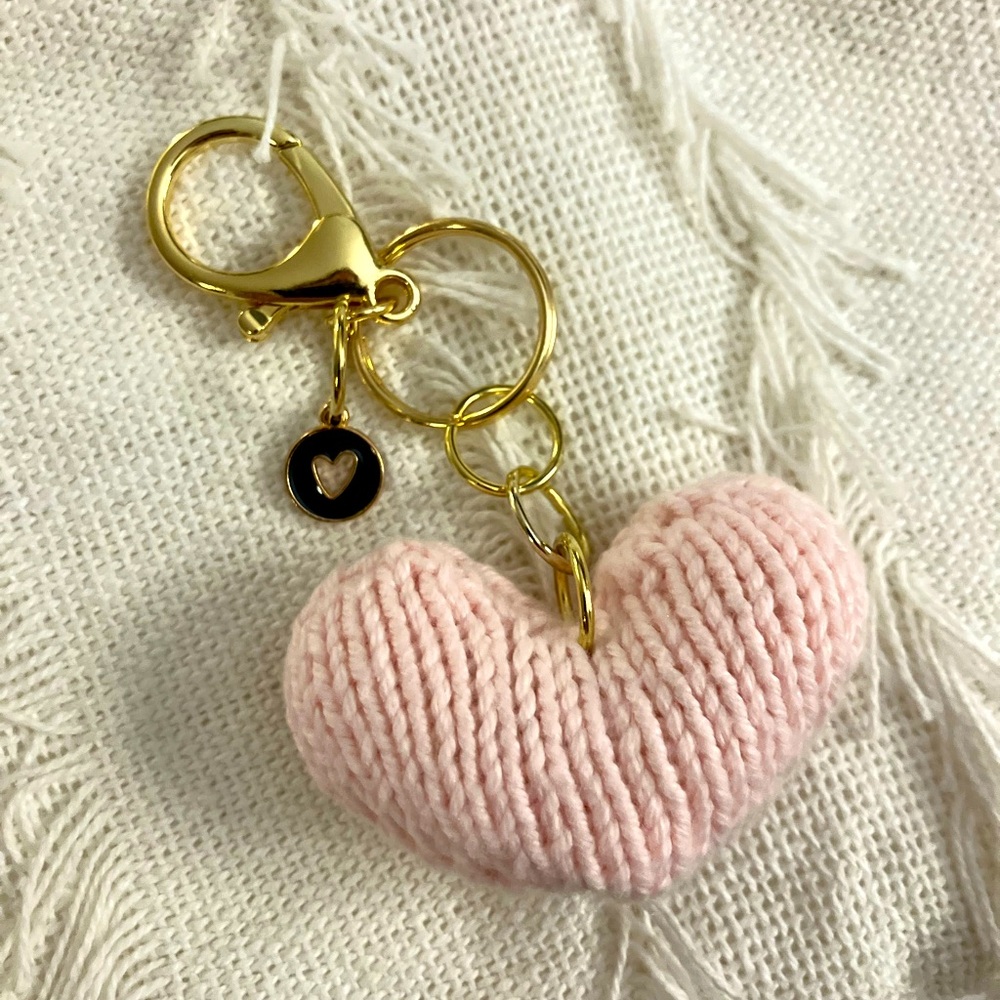 New Super Cute Knit Heart Bag Candy Bag Charm Key Chain Gift Topper Handmade